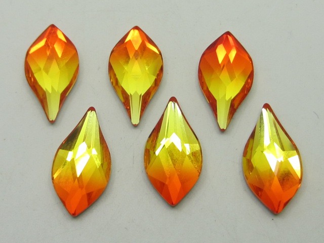 6 pcs. FLAME 14mm FIREOPAL European Rhinestones